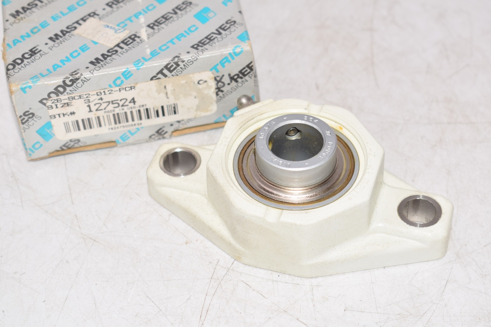 NEW DODGE F2B-SCEZ-012-PCR 127524 E-Z Kleen 2 Bolt Flange-Mount Ball Bearing Uni