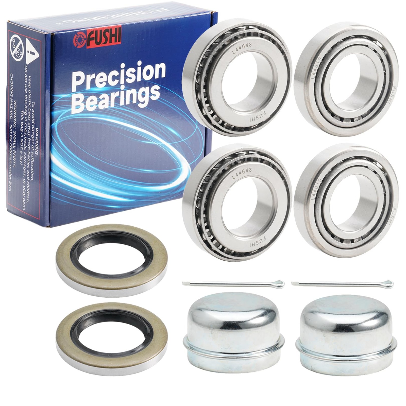 2 Set Fits for 1” Axles Trailer Wheel Hub Bearings Kit, L44643/L44610,1.000″…
