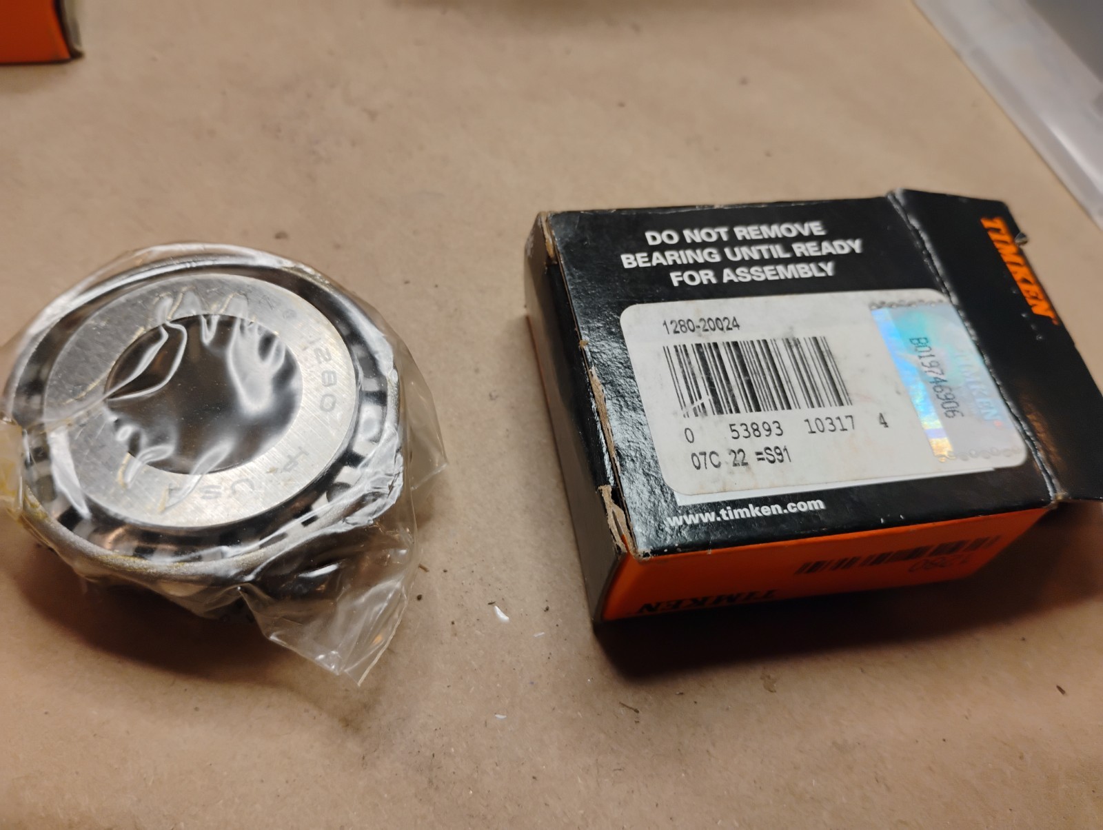 Timken 1280-20024 Tapered Roller Bearing Cone .8750″ ID x .8750″ W Chrome Steel