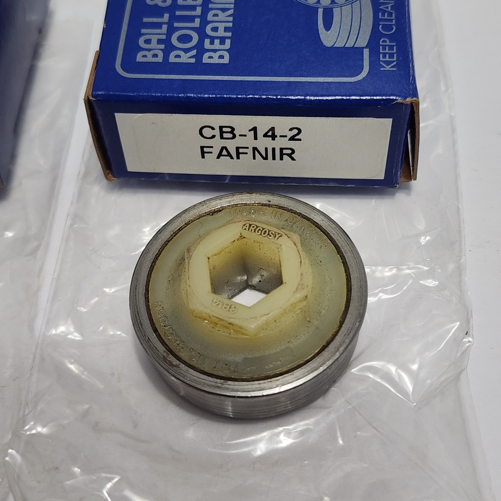2pcs) FAFNIR CB-14-2 / CB14-2 Roller Steel Ball Bearing Hex, 0.4660 in Shaft