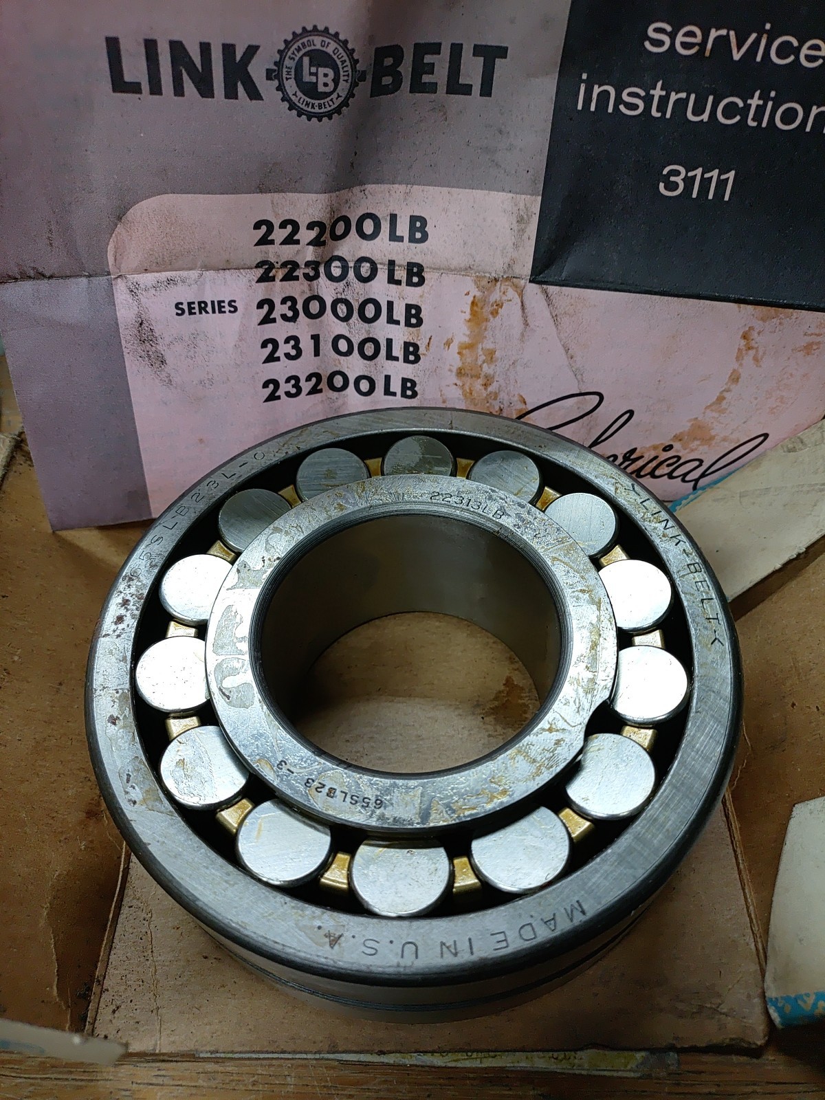 Link-Belt 22313LB Double-Row Spherical Bearing 65mm x 140mm x 48mm Made in USA