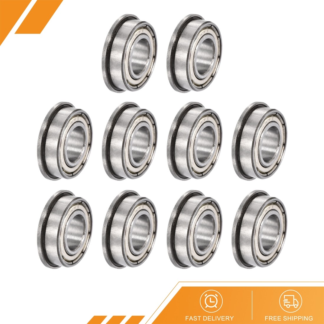 10pcs – F688Z Flange Ball Bearing Double Metal Shielded (GCr15) Chrome Steel