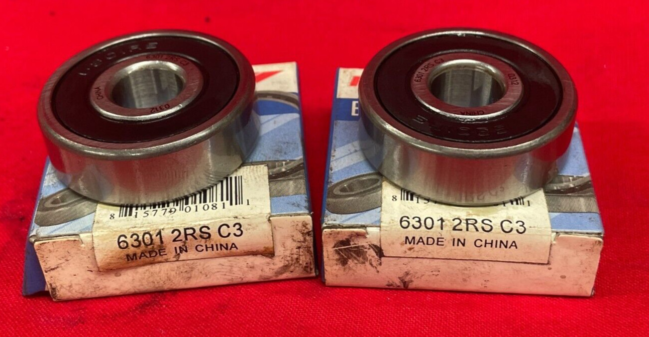 RELIAMARK DEEP GROOVE BALL BEARING 6301 2RS C3 12MM X 37MM X 12MM * LOT OF 2 *