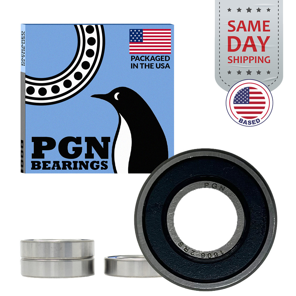 PGN (4 Pack) 1606-2RS Bearing – Lubricated Chrome Steel Sealed Ball Bearing