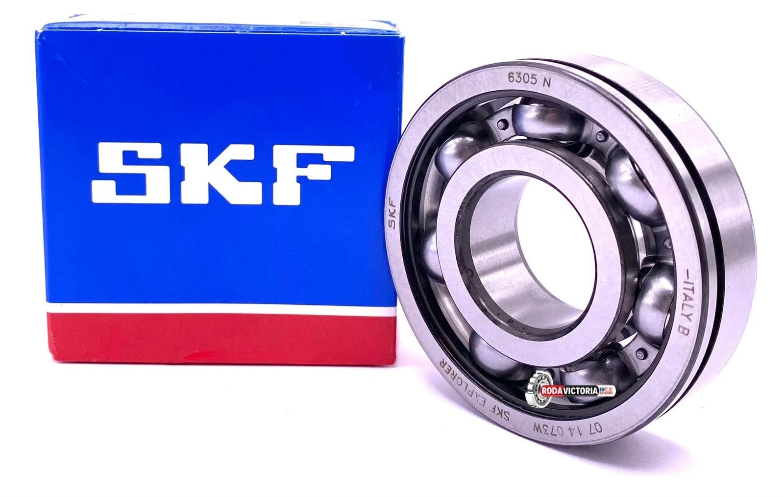 SKF 6305 N Ball Bearing, Open Type with a Groove for Snap Ring 25x62x17 mm