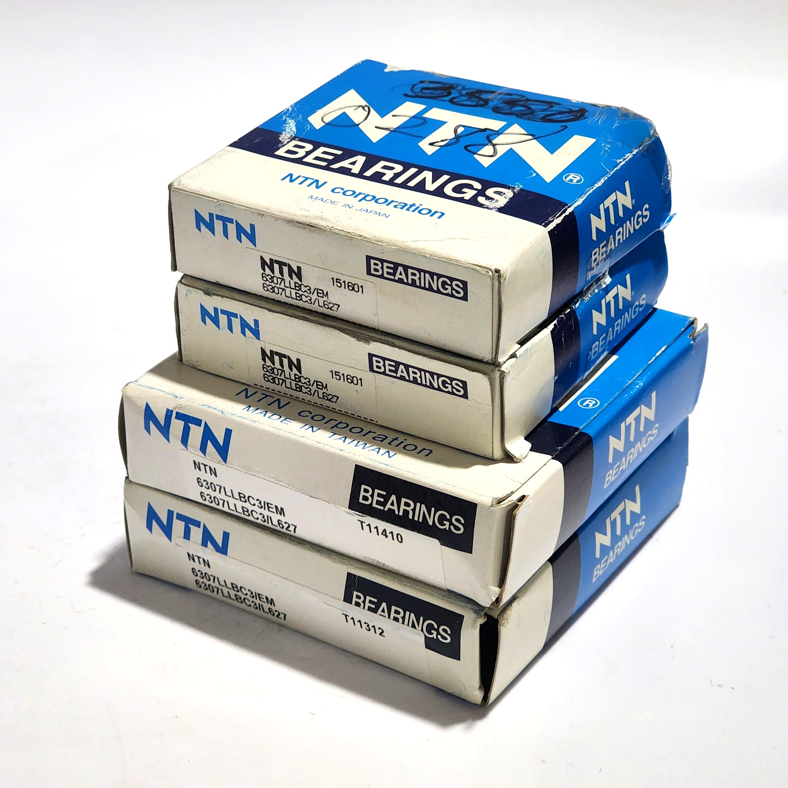 (4pc lot) NTN 6307 LLB C3/EM Deep Groove Ball Bearing, Rubber Sealed 35x80x21 mm