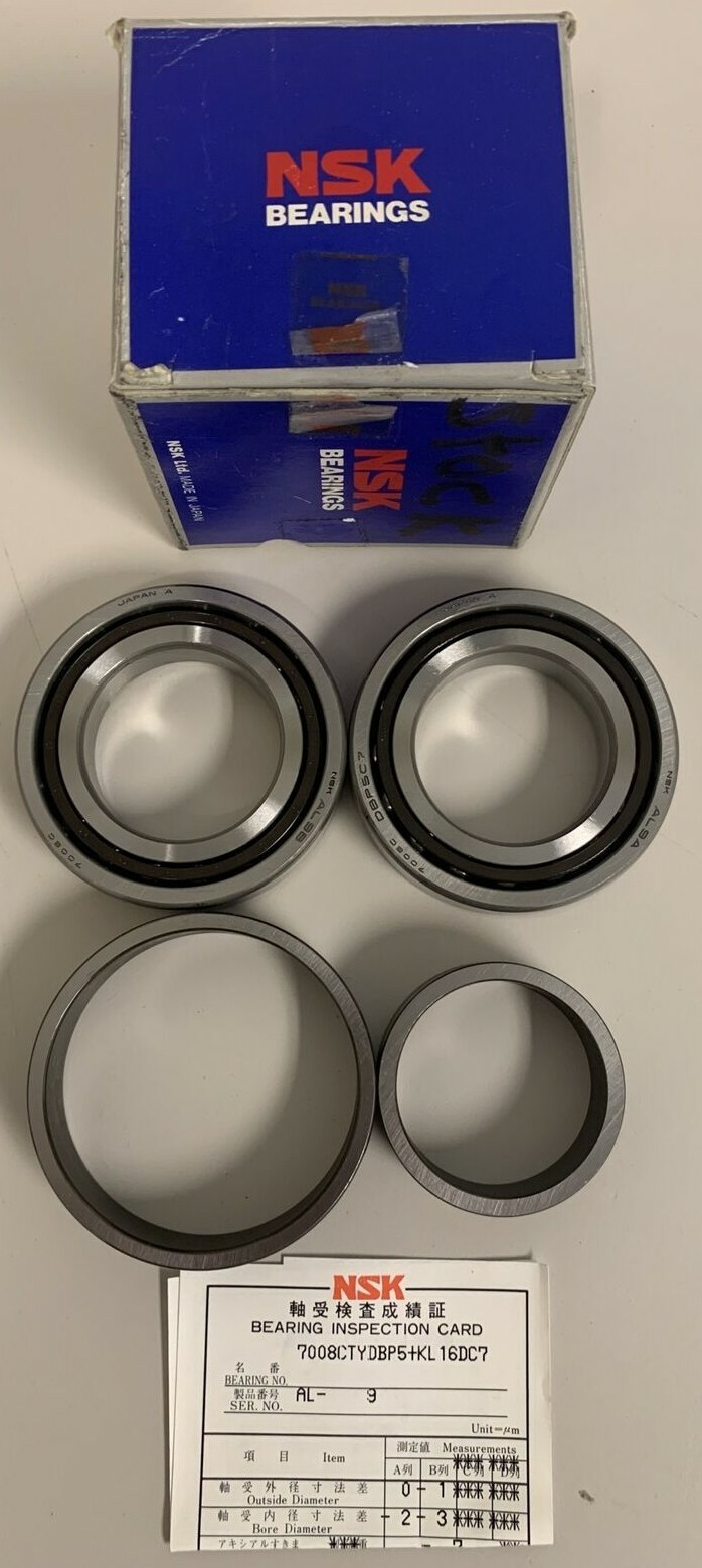 NSK 7008CTYDBP5+KL16DC7 Angular Contact Ball Bearing 40.00 x 68.00 x 30.00 mm