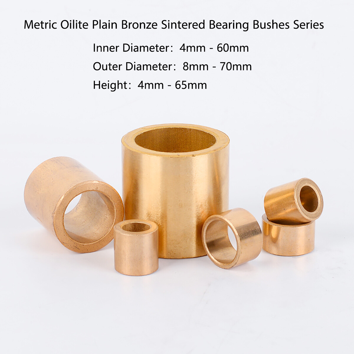 Metric Oilite Plain Bronze Sintered Bearing Bushes Series,High Quality 4-60mm ID