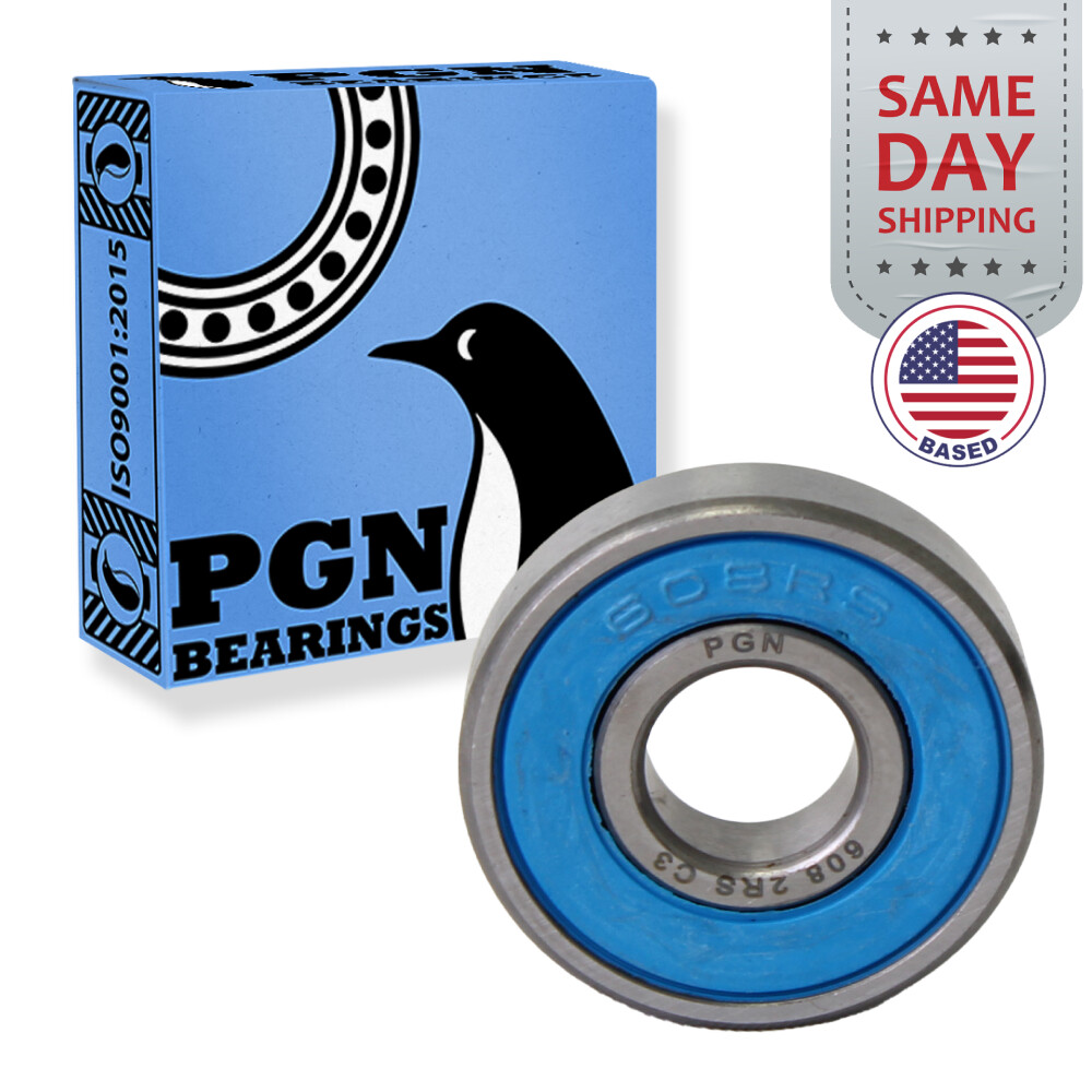 (20) 608-2RS Premium Rubber Seal Chrome Ball Bearing 8x22x7 Skateboard 608rs
