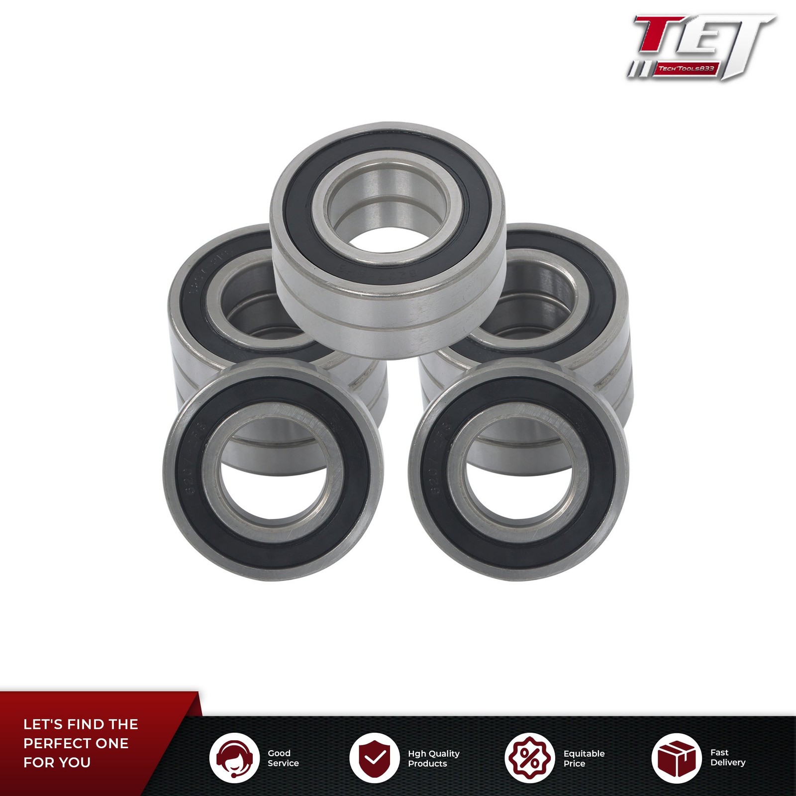 10 Pack 6207-2RS 35mm x72mm x17mm Deep Groove Ball Bearing Rubber Sealed