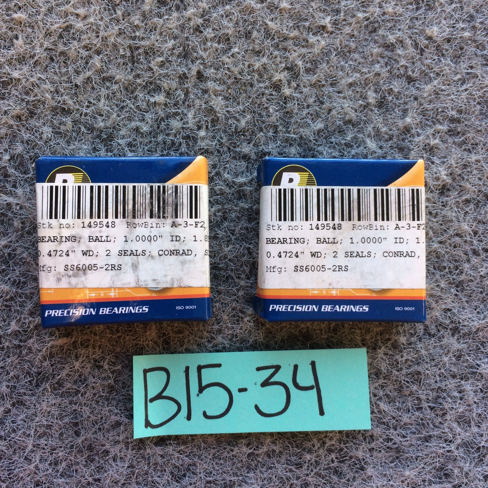 Lot of 2 BL Bearings SS6005-2RS Stainless Steel Ball Bearing 25x47x12
