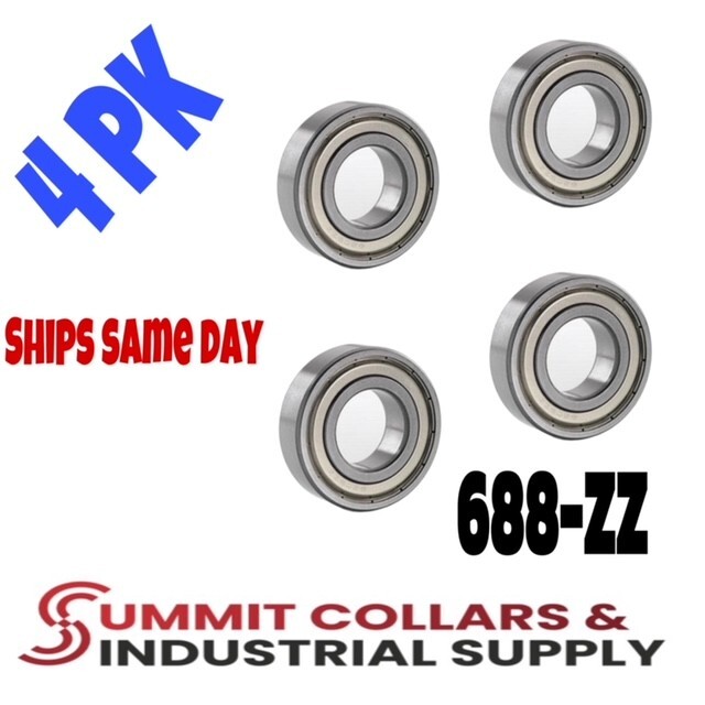 688-ZZ Ball Bearing Supreme Metal Shielded 8x16x5mm (4Pcs)