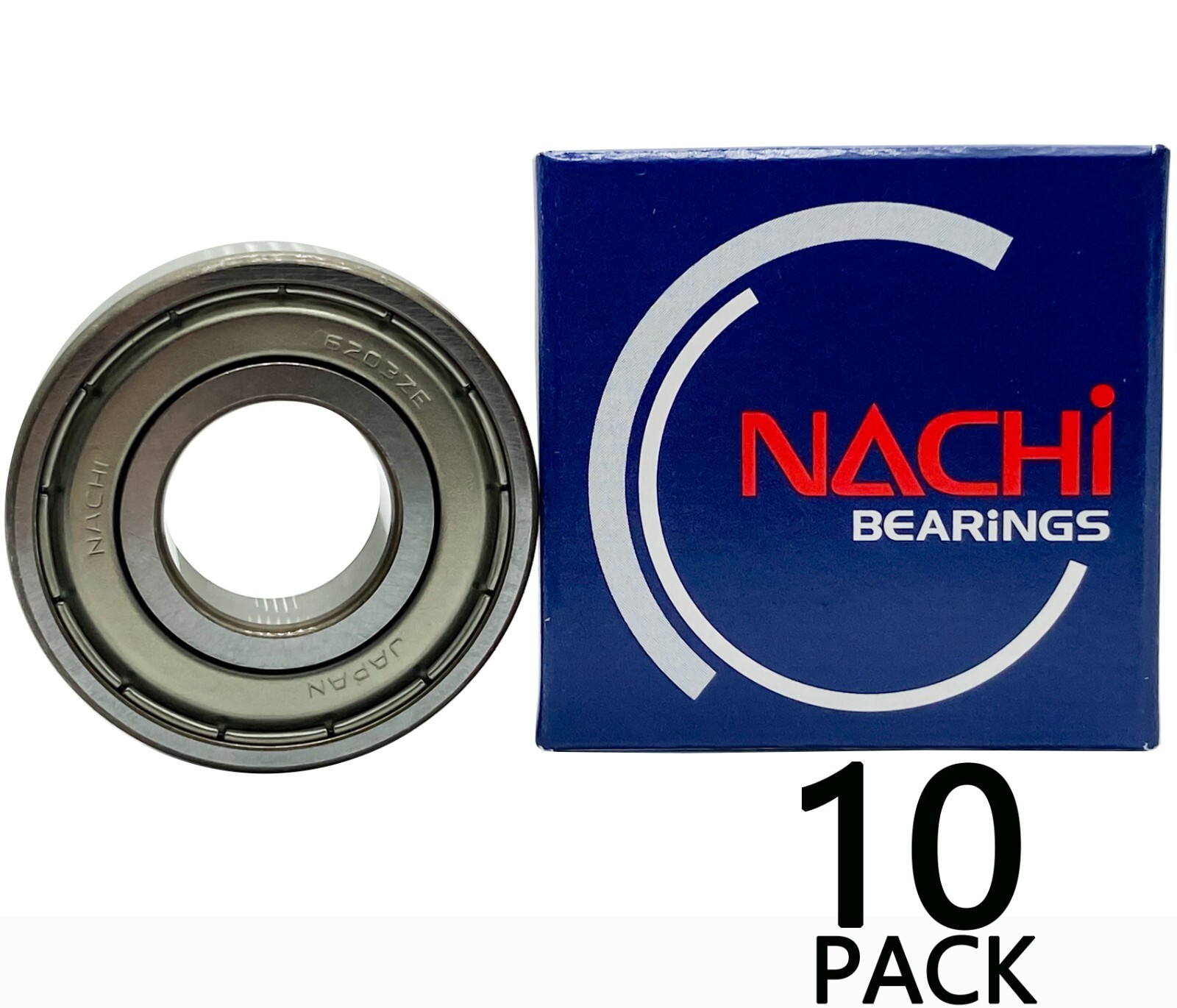 (10 PACK) NACHI 6003-2Z 17X35X10MM Double Metal Seal Ball Bearings