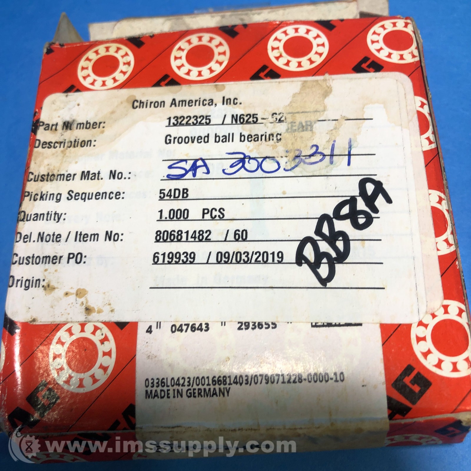 Fag 6208-C-2HRS Deep Groove Ball Bearing FNOB