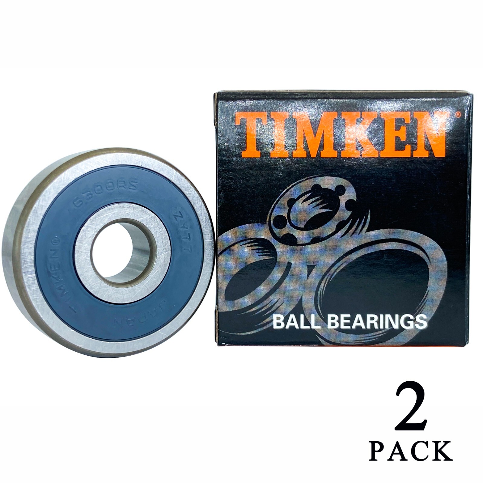 2PCS TIMKEN 6300-2RS 10X35X11MM MADE IN JAPAN Double Rubber Seal Ball Bearings