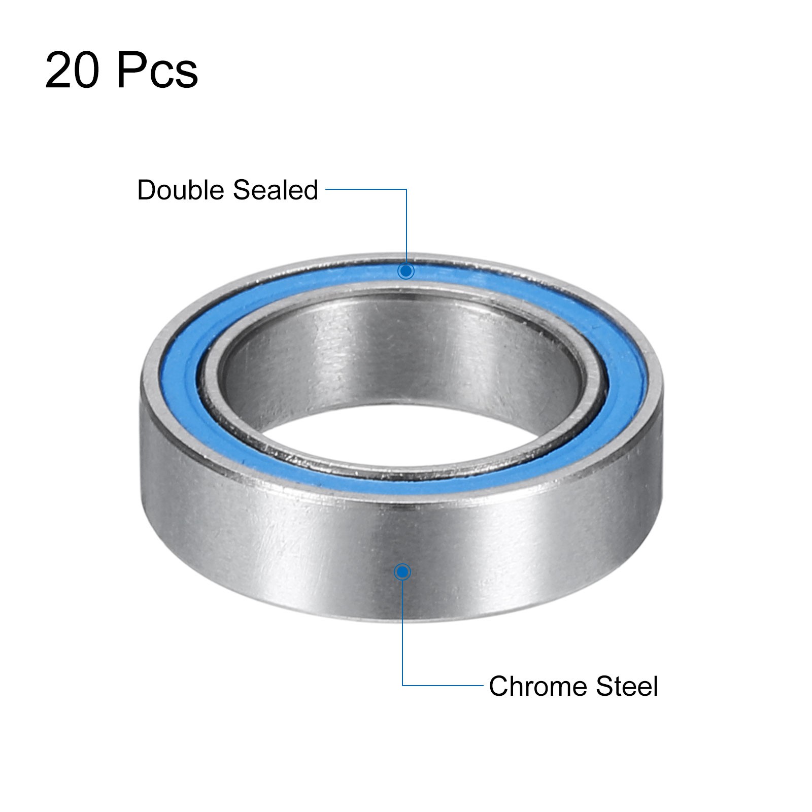 20pcs 6700-2RS Miniature Ball Bearings 10x15x4mm Double Sealed Bearings Blue