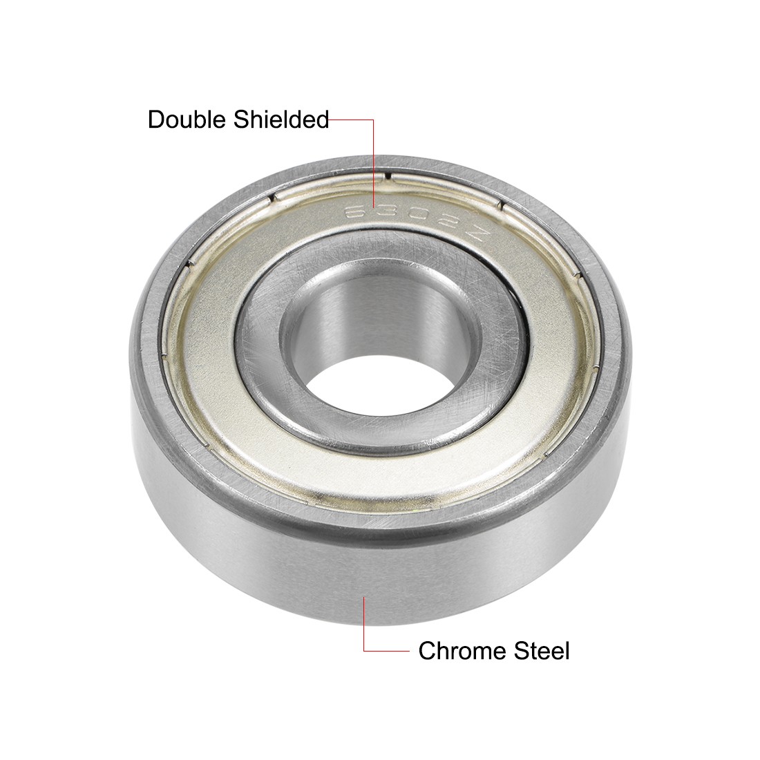 6302 ZZ ball bearing deep groove 15x42x13mm double shielding 1pc