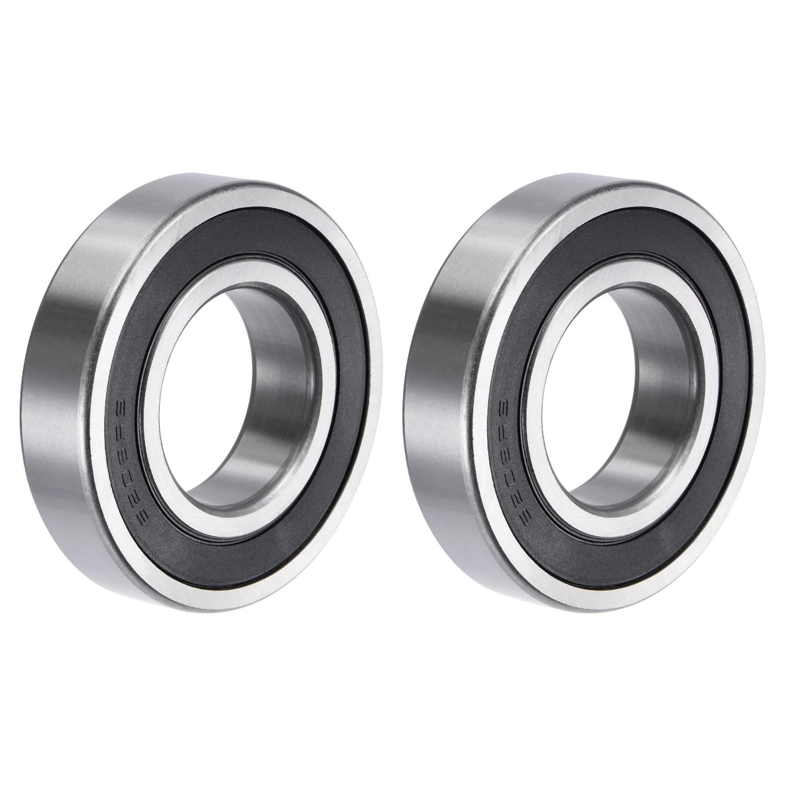 6208-2RS Deep Groove Ball Bearings 40x80x18mm Double Sealed Chrome Steel 2pcs