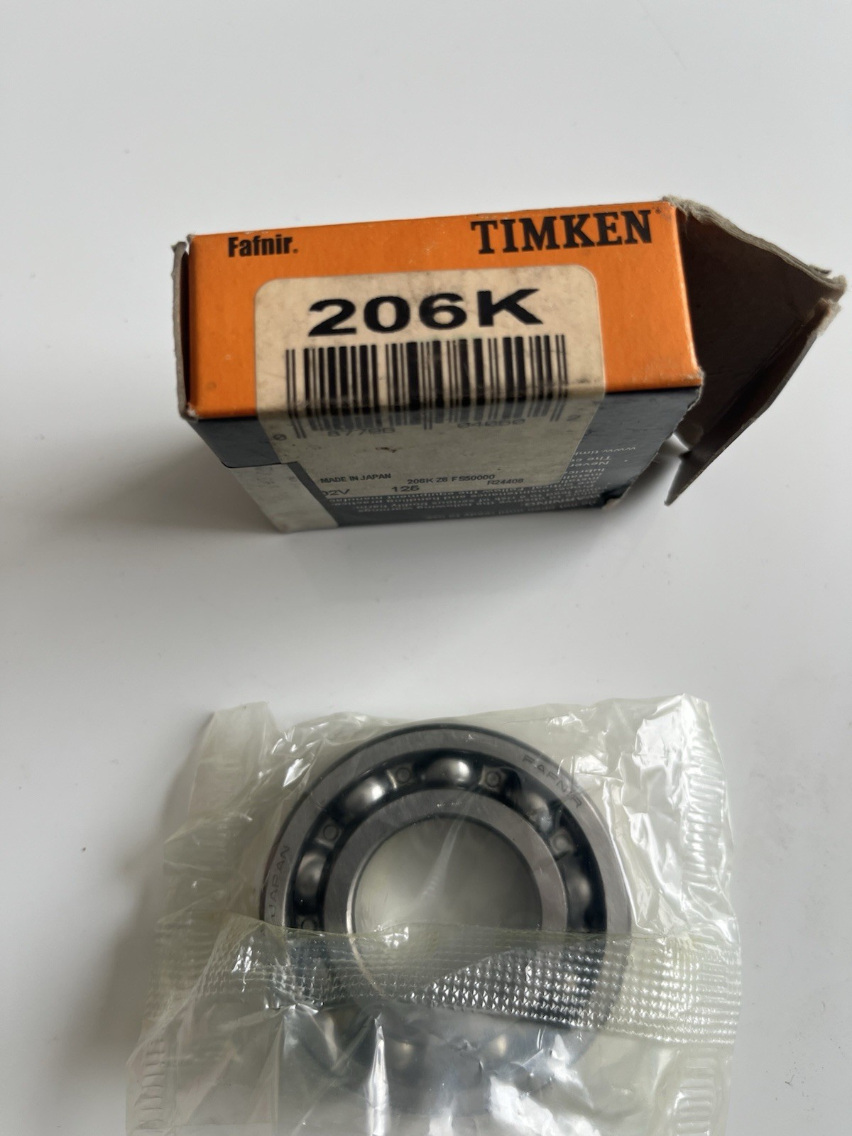 Timken Fafnir 206K Ball Bearing 30mm ID 62mm OD 16mm Made in Japan NOS