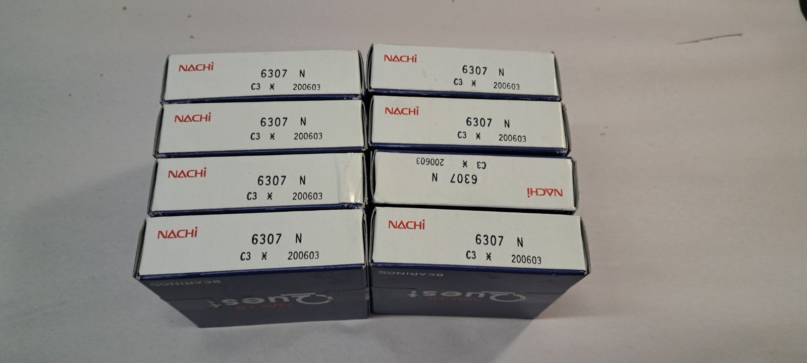 8X Nachi 6307N C3 Deep Groove Ball Bearing, Open Type, No Seals 80x35x21mm