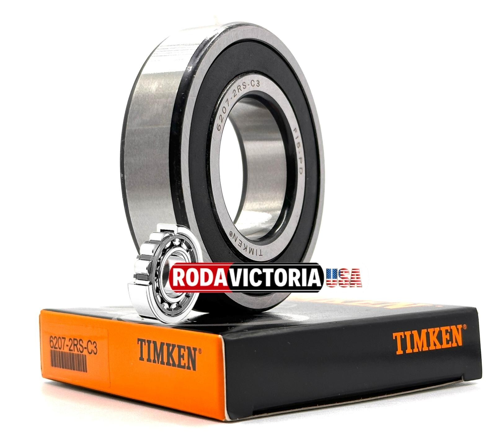 TIMKEN 6207 2RS1 C3 DEEP GROOVE BALL BEARING, RUBBER SEALED 35x72x17 mm