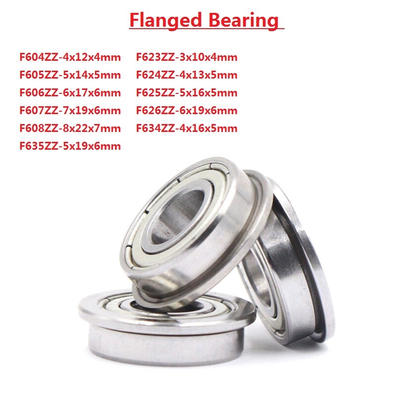 Miniature Flanged Deep Groove Ball Model ZZ Metal Shielded Bearings F604-F635ZZ
