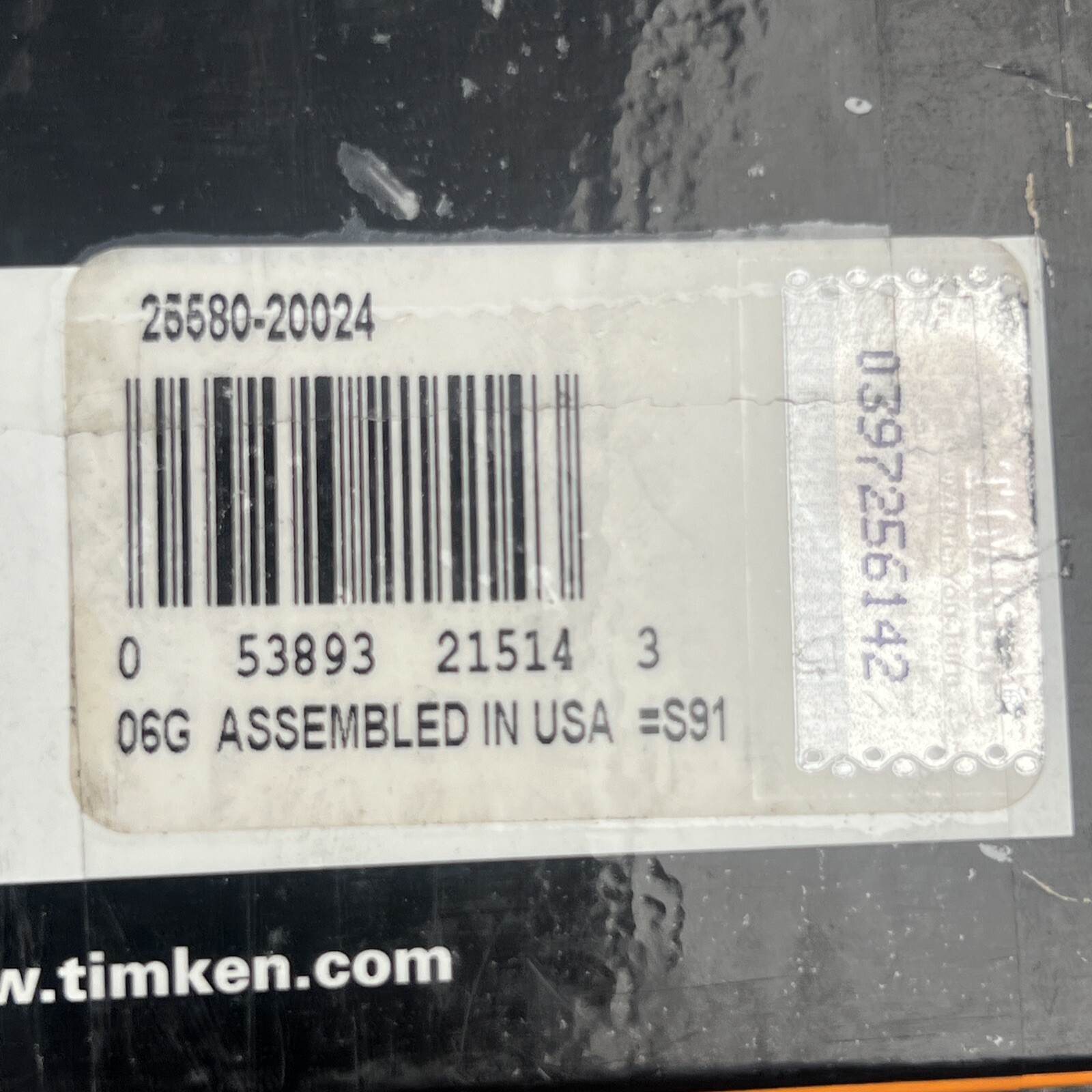 TIMKEN 25580-20024 TAPERED ROLLER BEARING CONE – 1.7500 in ID New