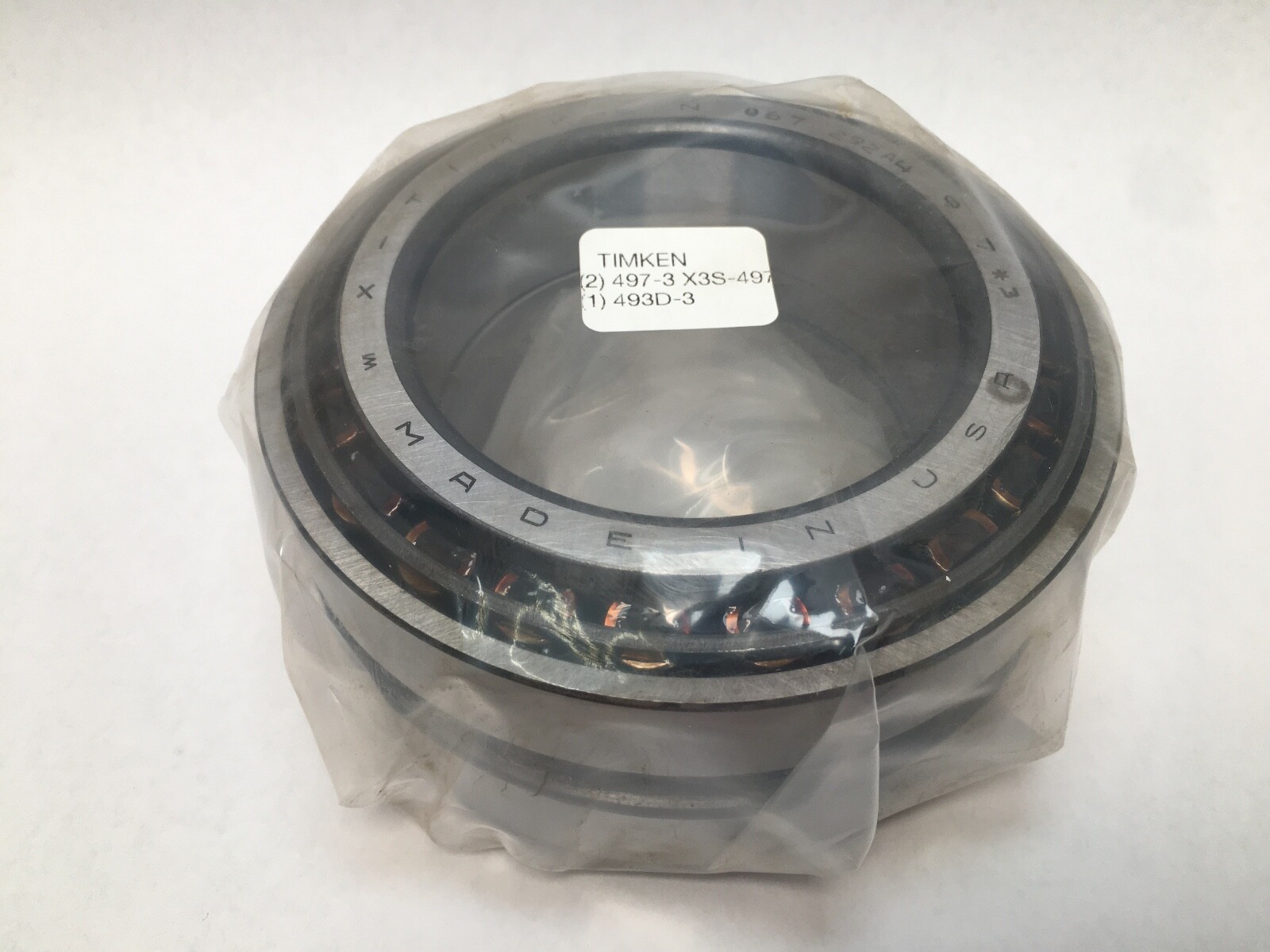 Timken 497-3/493D-3/X3S-497 Double Taper Bearing Cone&Cup 3-3/8″ ID 5-3/8″OD USA