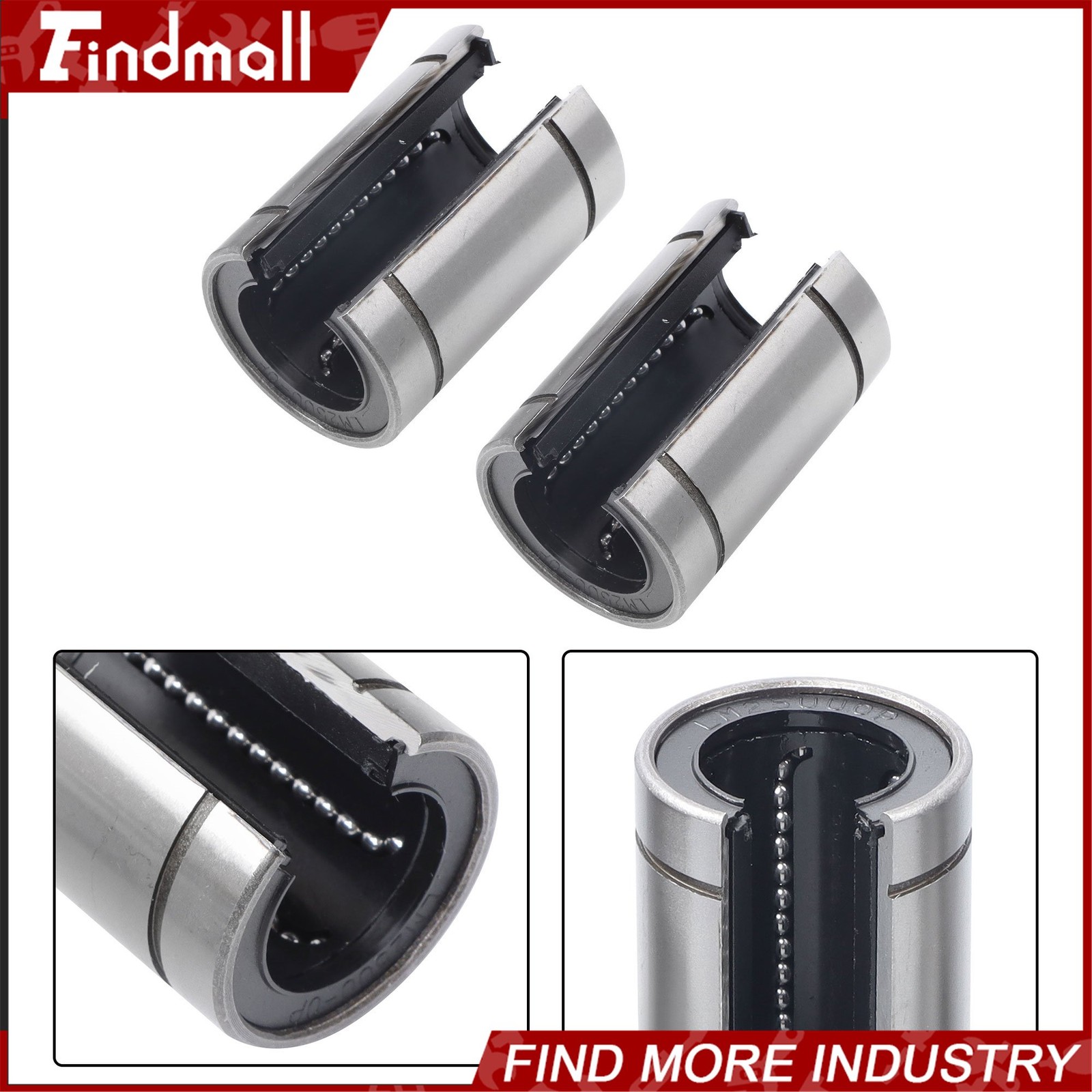 Findmall 4pcs LM25UUOP Open Linear Ball Bearings 25x40x59mm – CNC Machine Parts