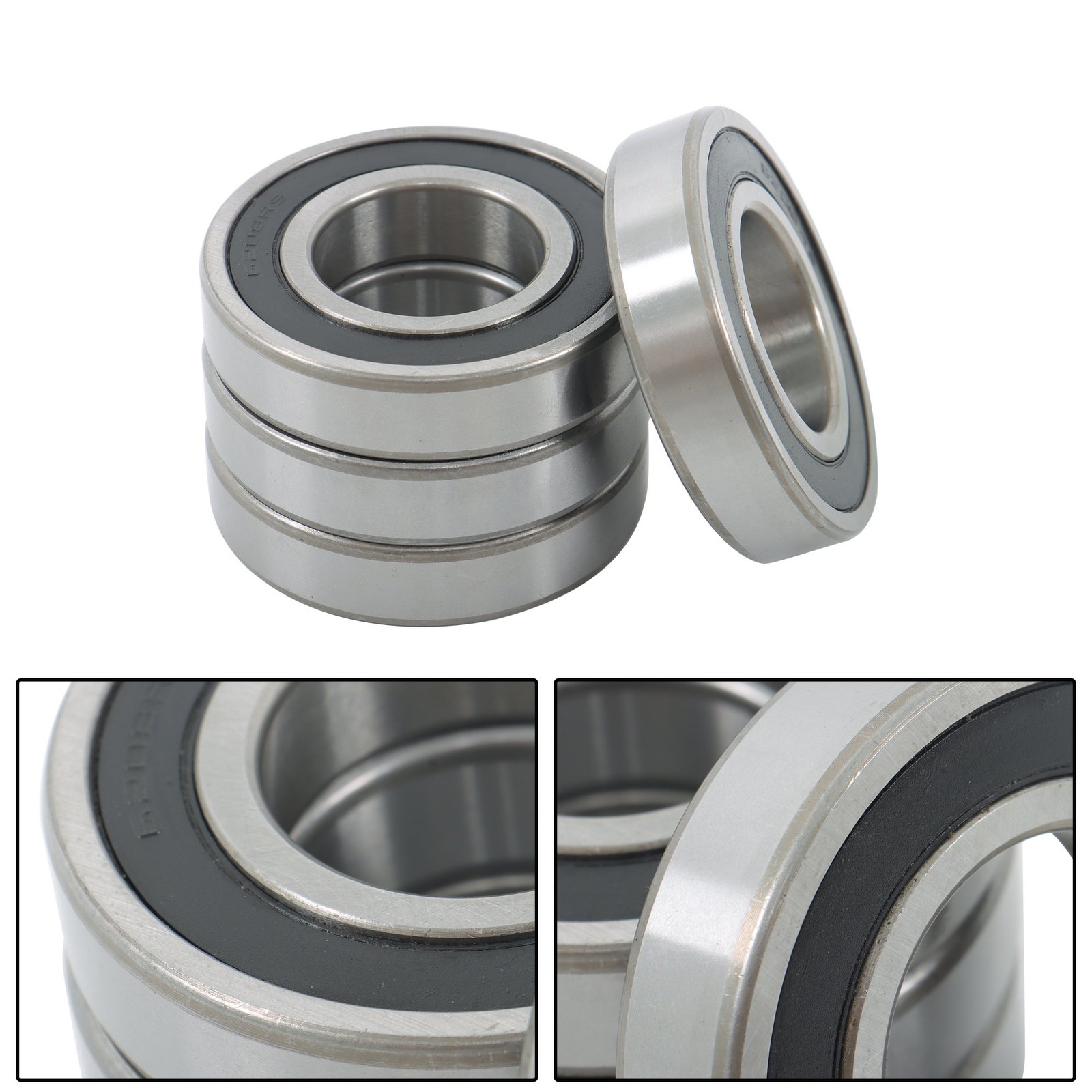 4Pcs 6208-2RS Bearings 40×80×18mm Double Rubber Seals Deep Groove Ball Bearing