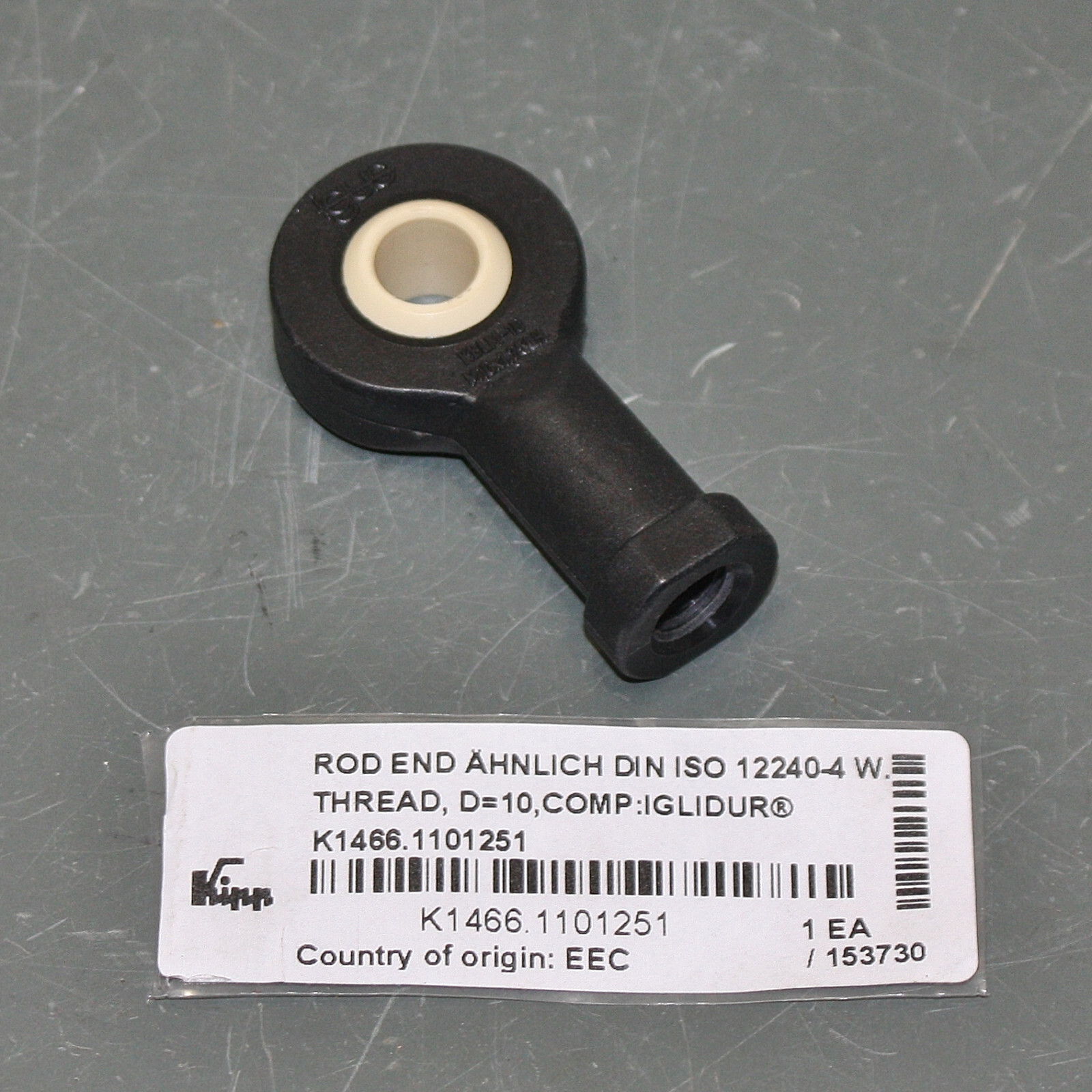 (11) Kipp Ball Joint Rod End Bearing K1466.1101251, M10 x 1.25 mm LH, 10 mm Bore