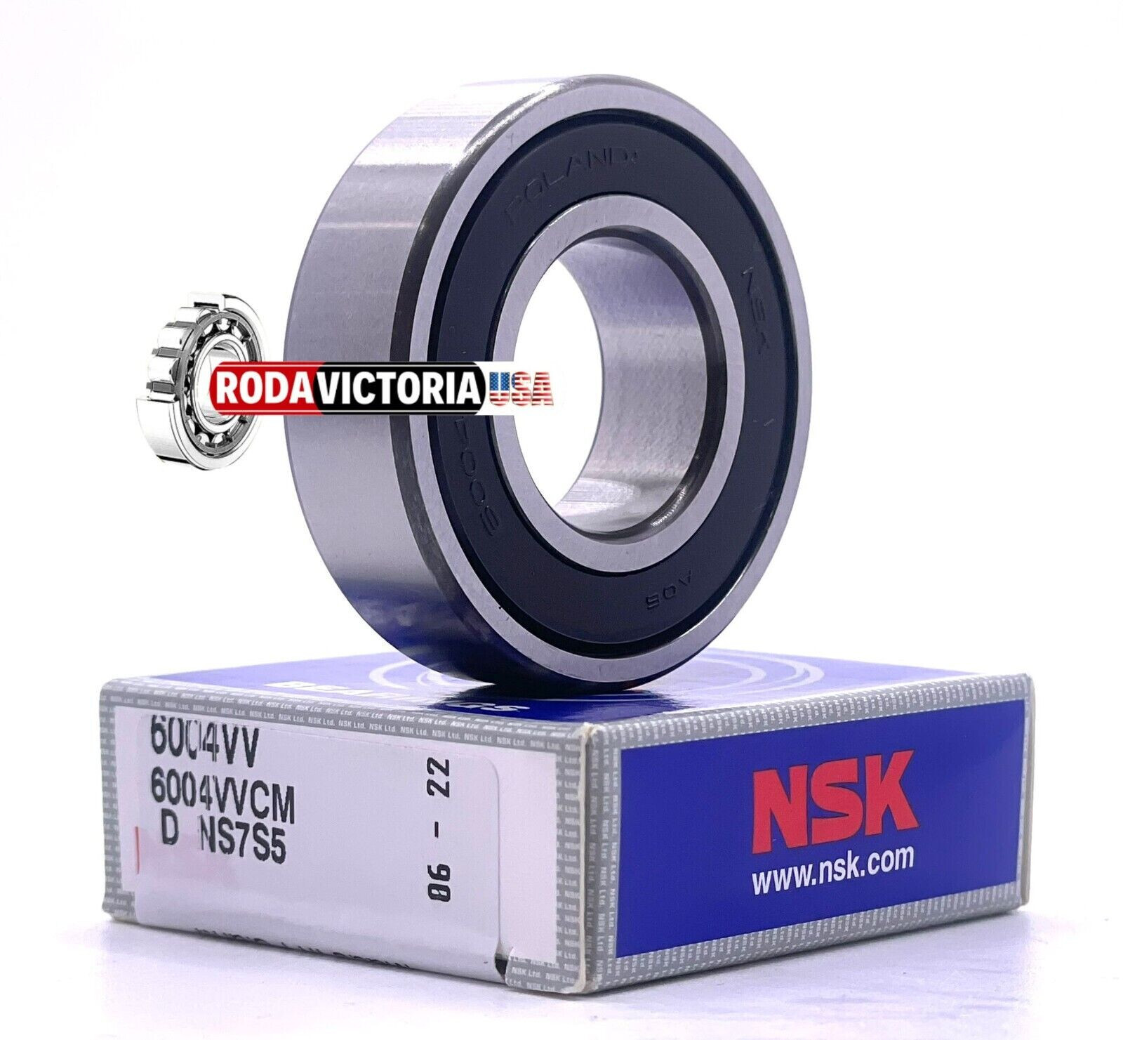 NSK 6004 VVCM Deep Groove Radial Ball Bearing, Rubber Sealed 20x42x12 mm