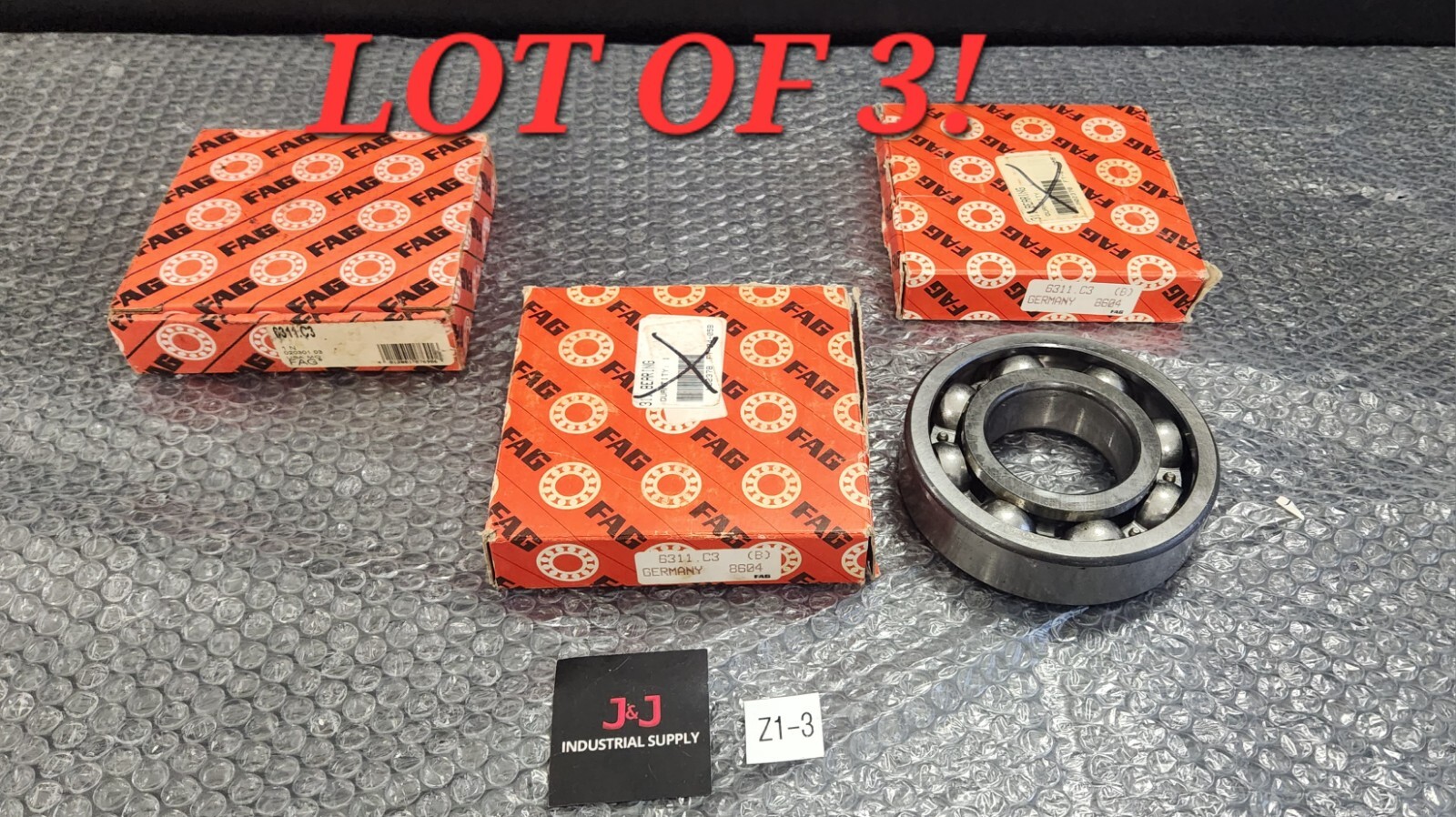 🆕️ *LOT OF 3* FAG 6311.C3 Deep Groove Ball Bearings ⚡️🇺🇸 SHIP+WARRANTY