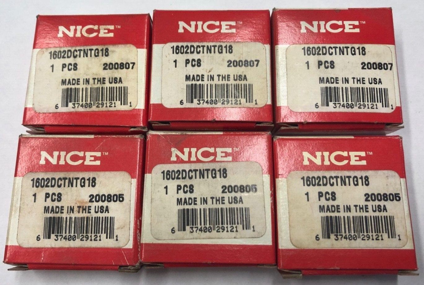 RBC NICE Bearings (Lot of 6) 1602DCTNTG18, 1/4″ bore, .6875″ OD, 5/16″ width NOS