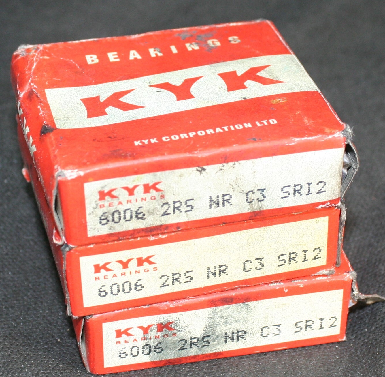 Three (3) KYK 6006 2RSNR C3 SRI2 Deep Groove Bearing 30MM ID Japan NEW