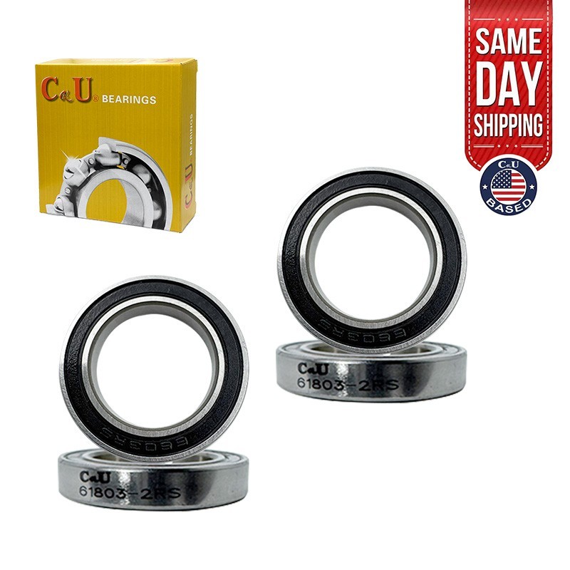 4Pcs CKU 6803-2RS 17x26x5mm Ultra Thin Dustproof Mini Sealed Ball Bearing