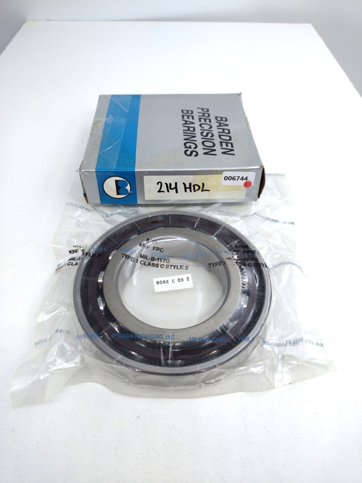 *** Barden 214HDL Angular Contact Bearing 70mm Bore (single – 1/2 pair)
