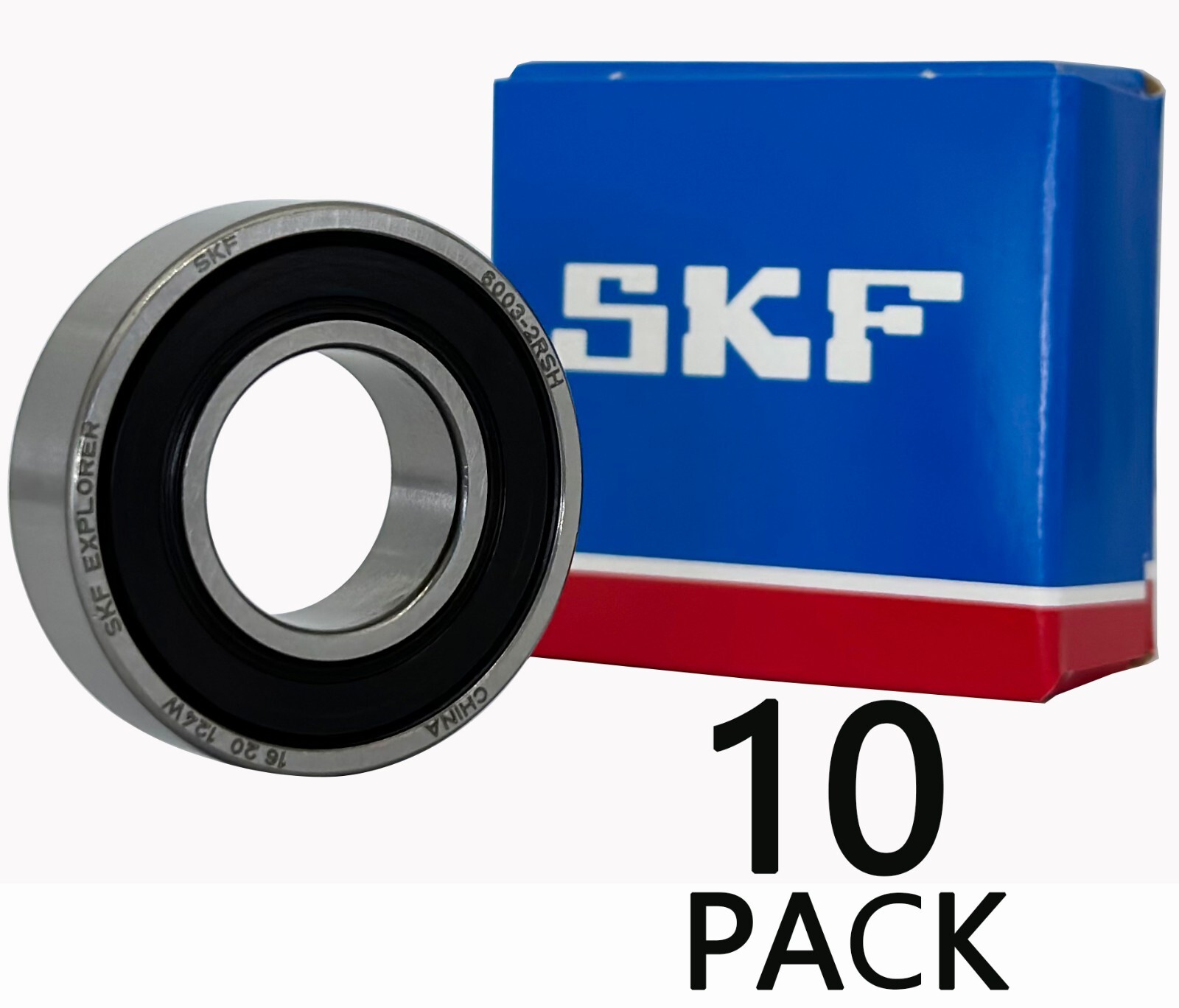 10PACK SKF 6003-2RSHC3 17X35X10MM C3 Clearance Double Rubber Seal Ball Bearings