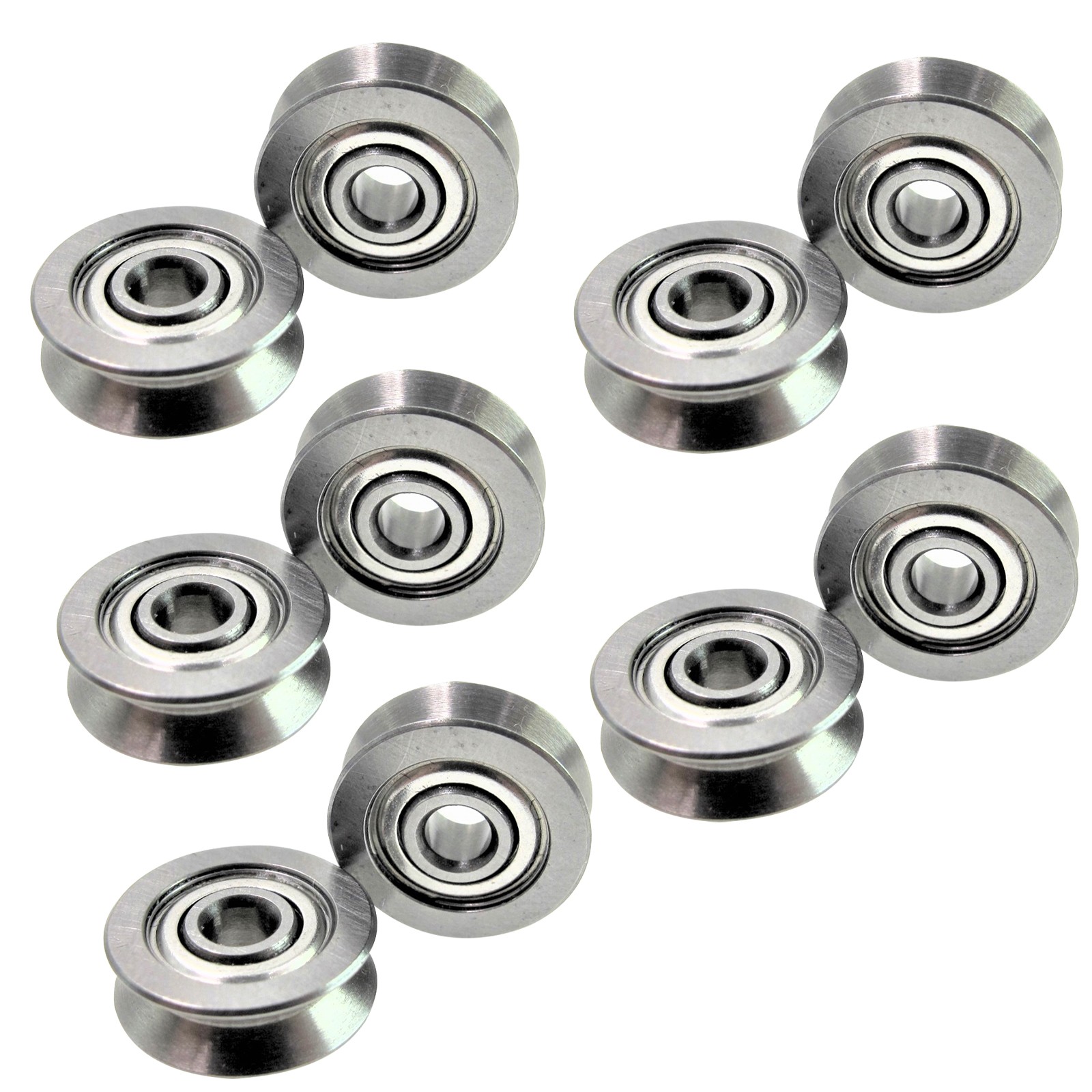 10Pcs V623ZZ Groove Guide Pulley Rail Ball Bearings For Linear Motion System F