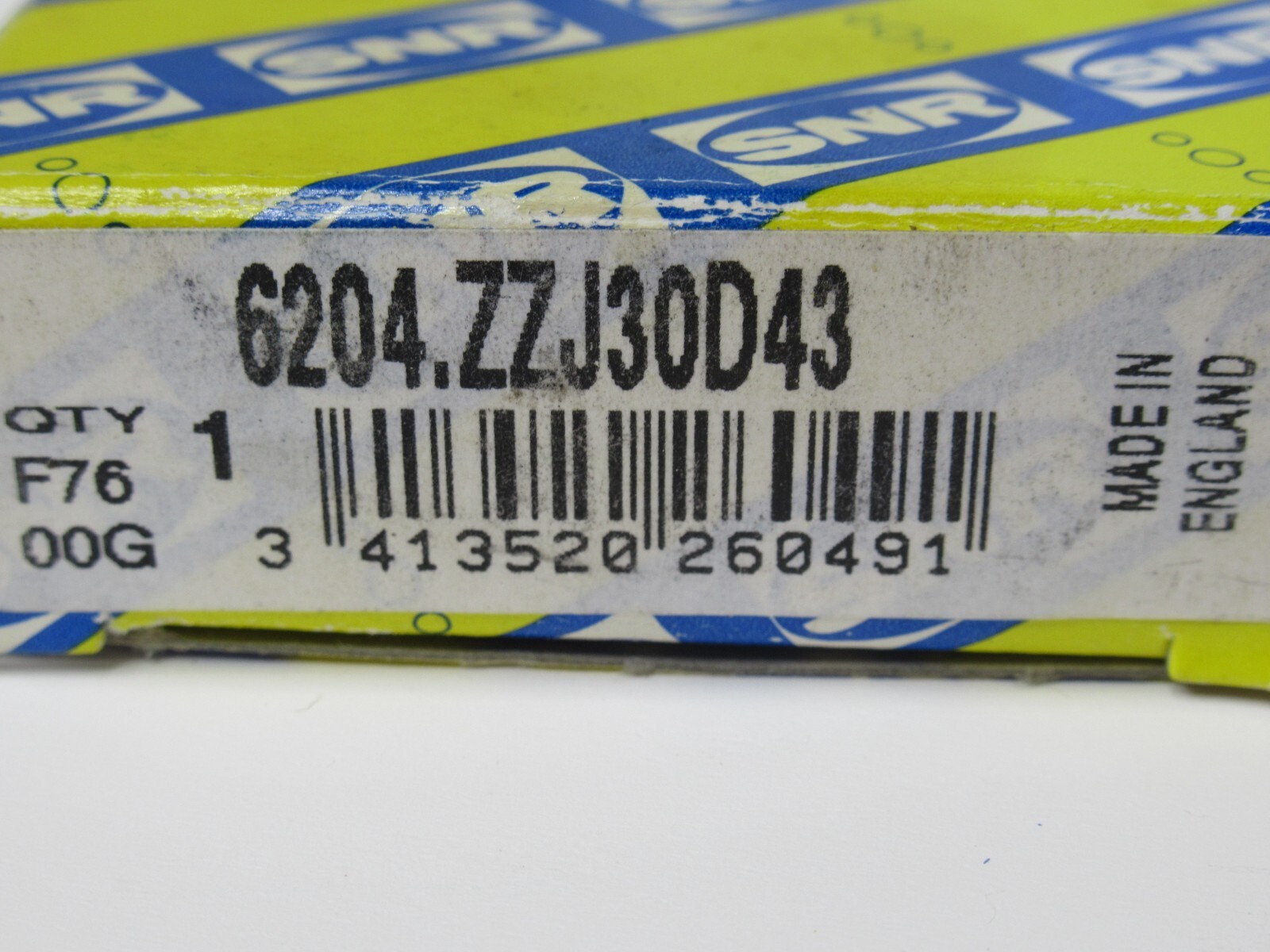 (NEW) SNR 6204.ZZJ30D43 6204J30D43 Sealed Ball Bearing