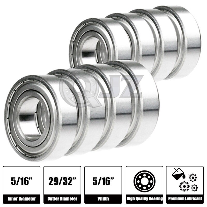 [Qty.8] 1605-ZZ Deep Groove Radial Ball Bearing [7.938mm x 23.019mm x 7.938mm]