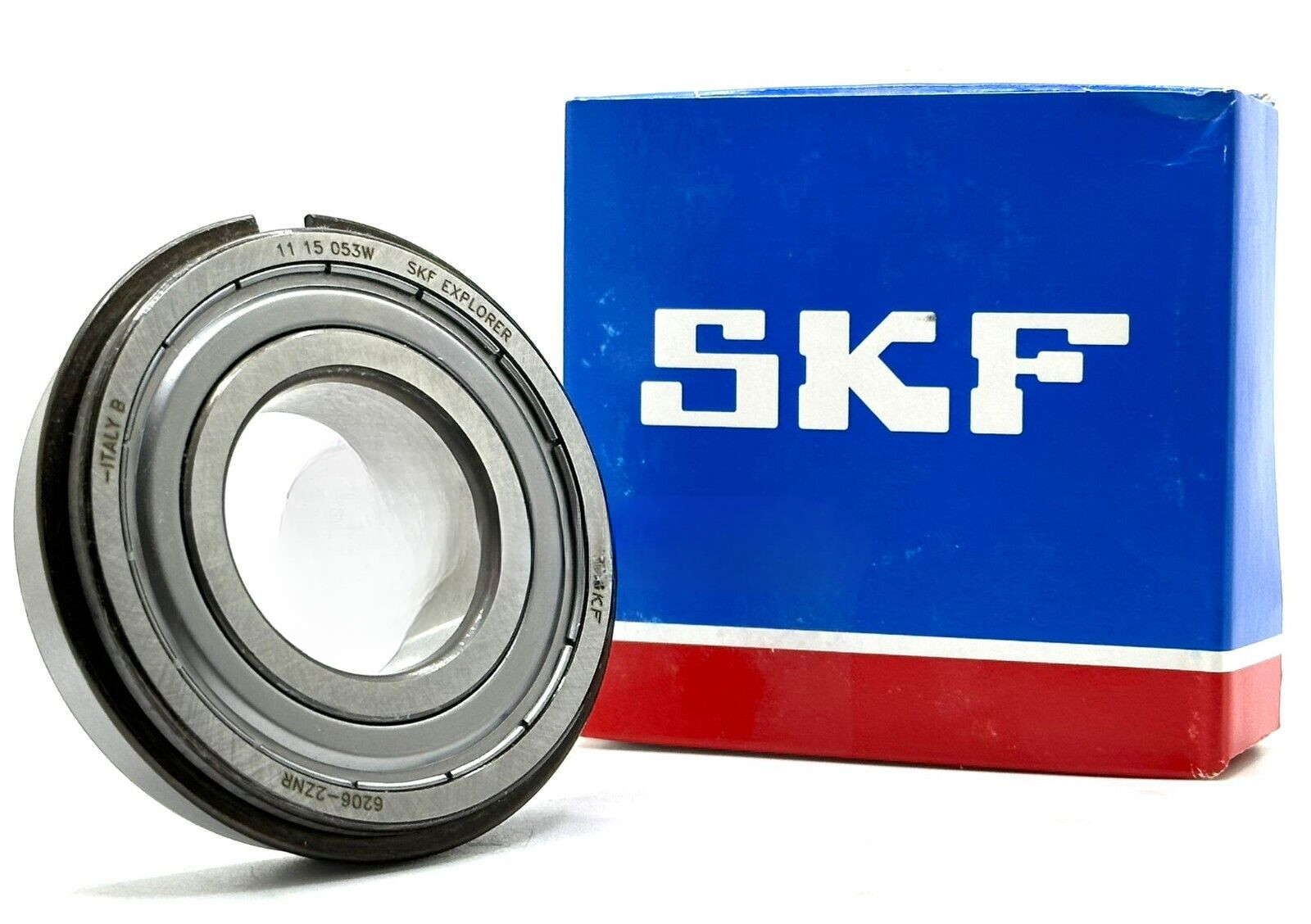 SKF 6206 ZZ NR BALL BEARING, METAL SHIELDED + SNAP RING 30x62x16mm