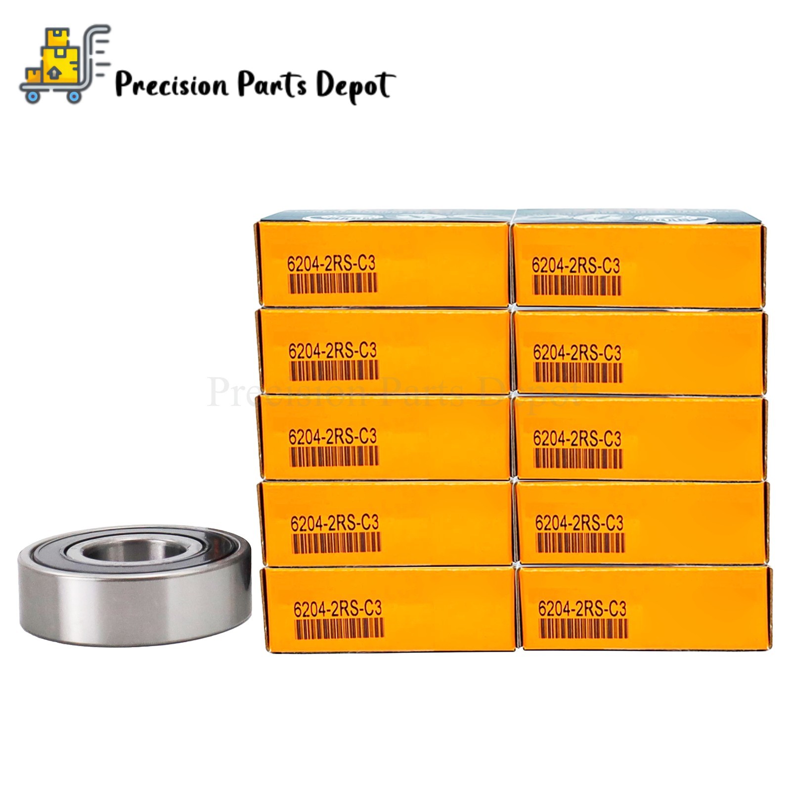 10PCS Double Rubber Seal Ball Bearings For TIMKEN 6204-2RSC3 6204-2RS 20x47x14mm