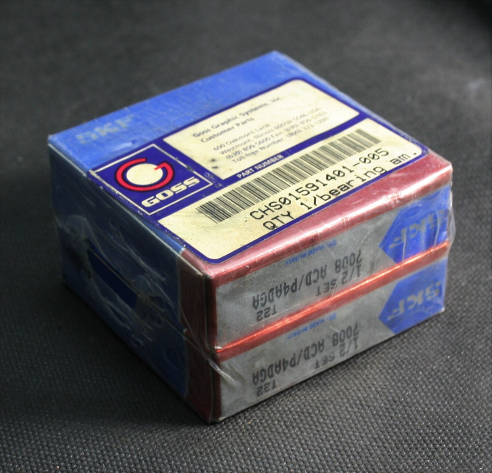 Two (2) SKF 7008 ACD/P4 ADGA Angular Contact Bearings 40 MM Bore Set 2 183 NEW