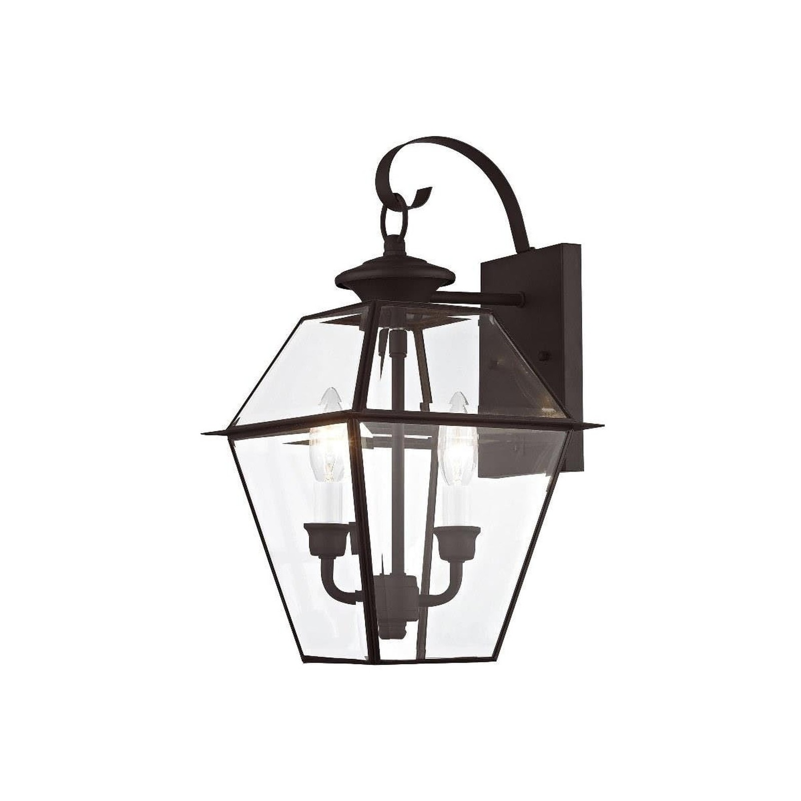 Livex Lighting 2281-07 Westover 2-Light Outdoor Wall Lantern, Bronze, 16.5″ x…