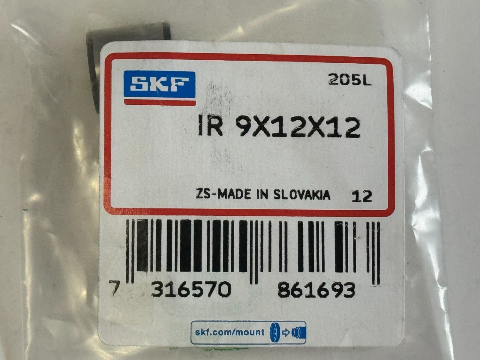 LOT OF 2 SEALED SKF IR 9X12X12 Needle Bearing IR-9X12X12