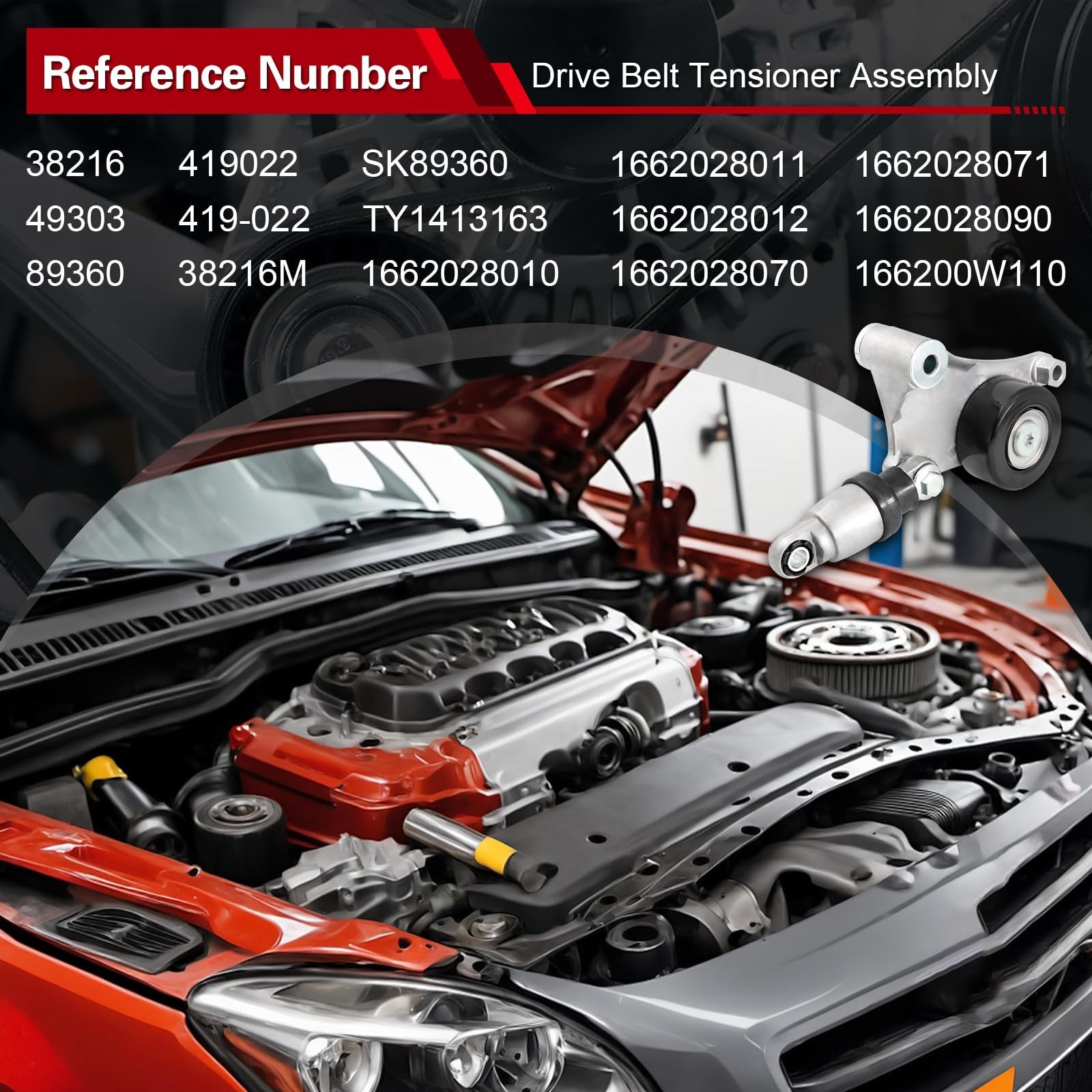 Belt Tensioner Assembly with Pulley, Compatible with 2002-2006 Toyota Camry, …