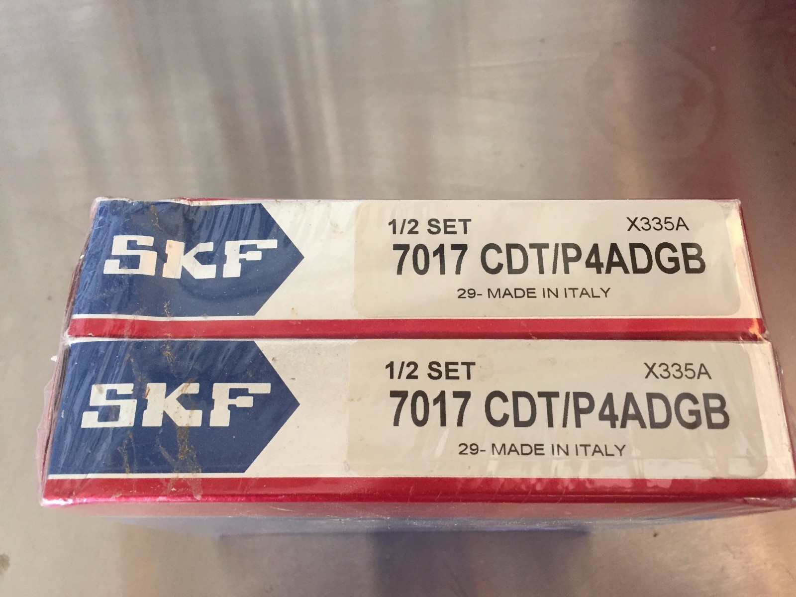 SKF Contact Angular Bearing, #7017 CDT/P4ADGB, New, Sold per Set.