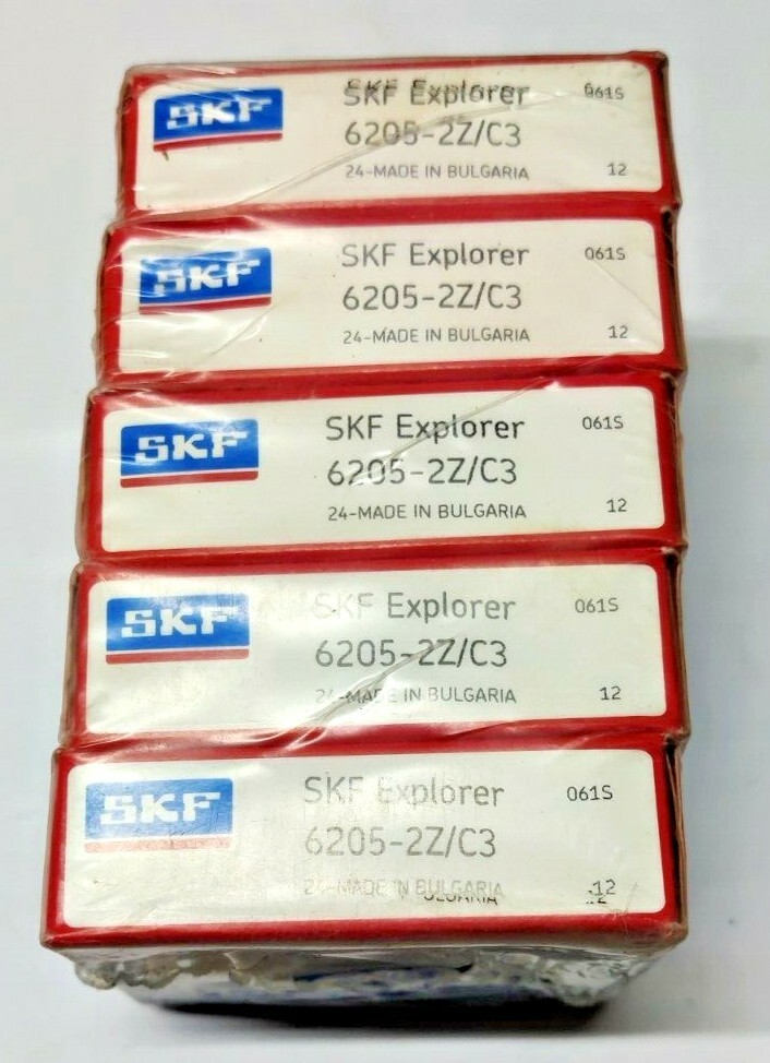 6205 ZZ C3 Ball Bearing 25x52x15MM NEW SKF BULGARIA BOX PACK 6205ZZC3 LOT OF 5pc