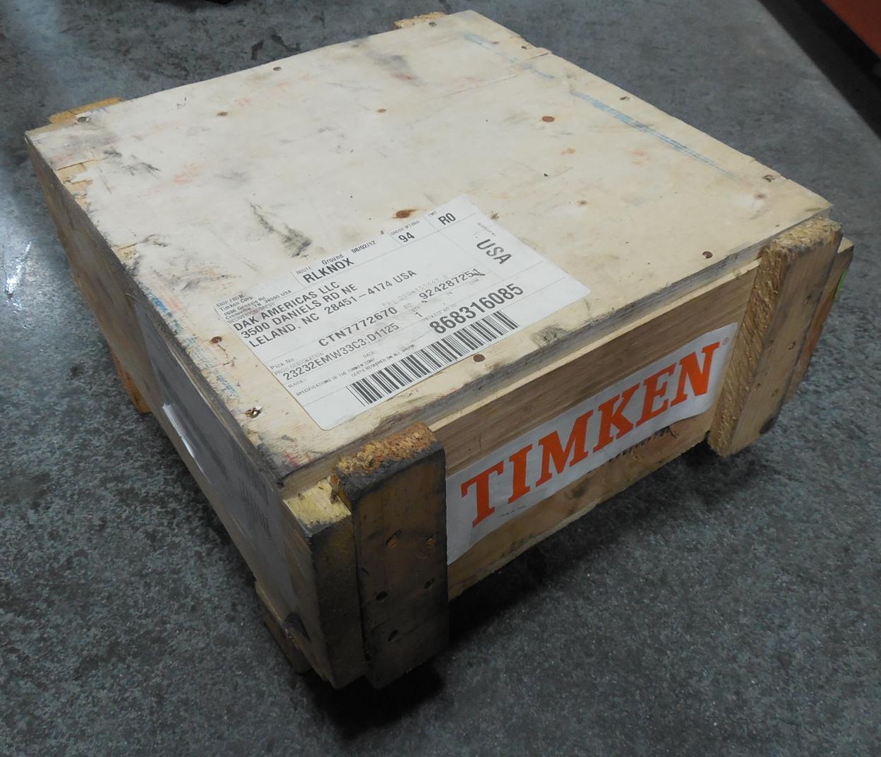 NEW Timken 23232EMW33C3 Spherical Roller Bearing 160 mm Bore 290mm OD Strat Bore